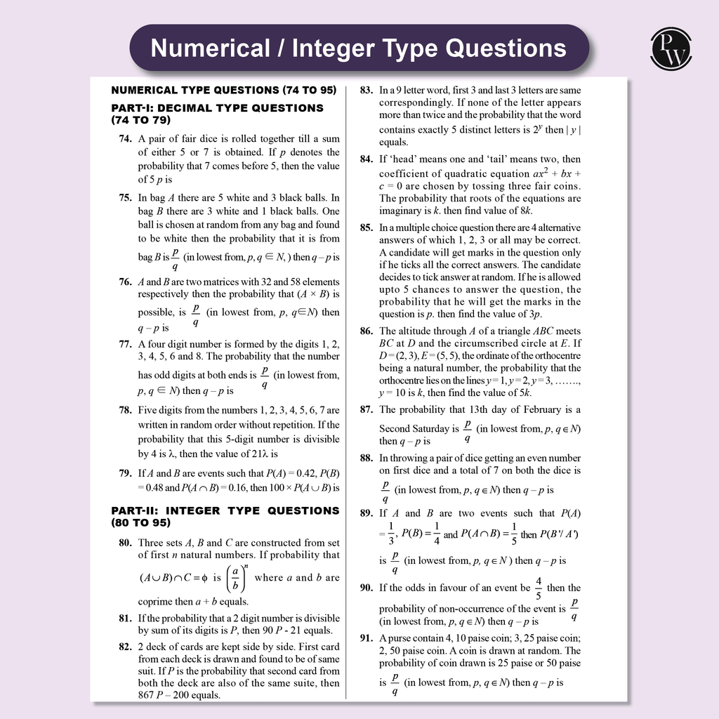 Absolute JEE Advanced Mathematics 2500+ Questions with Formula Sheet Latest Solved Paper and 3 Mock Tests | Covering All JEE Advanced Question Typology