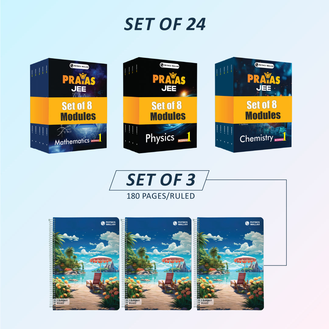 Prayas JEE Dropper English 2025 Edition +   180 page Notebook set of 3