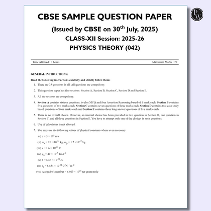 CBSE class 12th Sample papers