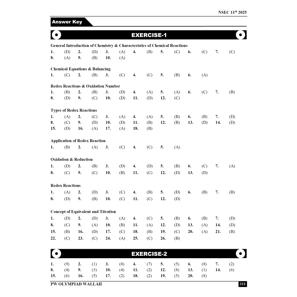 Olympiad Wallah NSEC Class 11 Advanced Chemistry (Part 1) For JEE & Olympiad 2025 | Problems For Analytical Skills | Ideal For NSEC and INChO