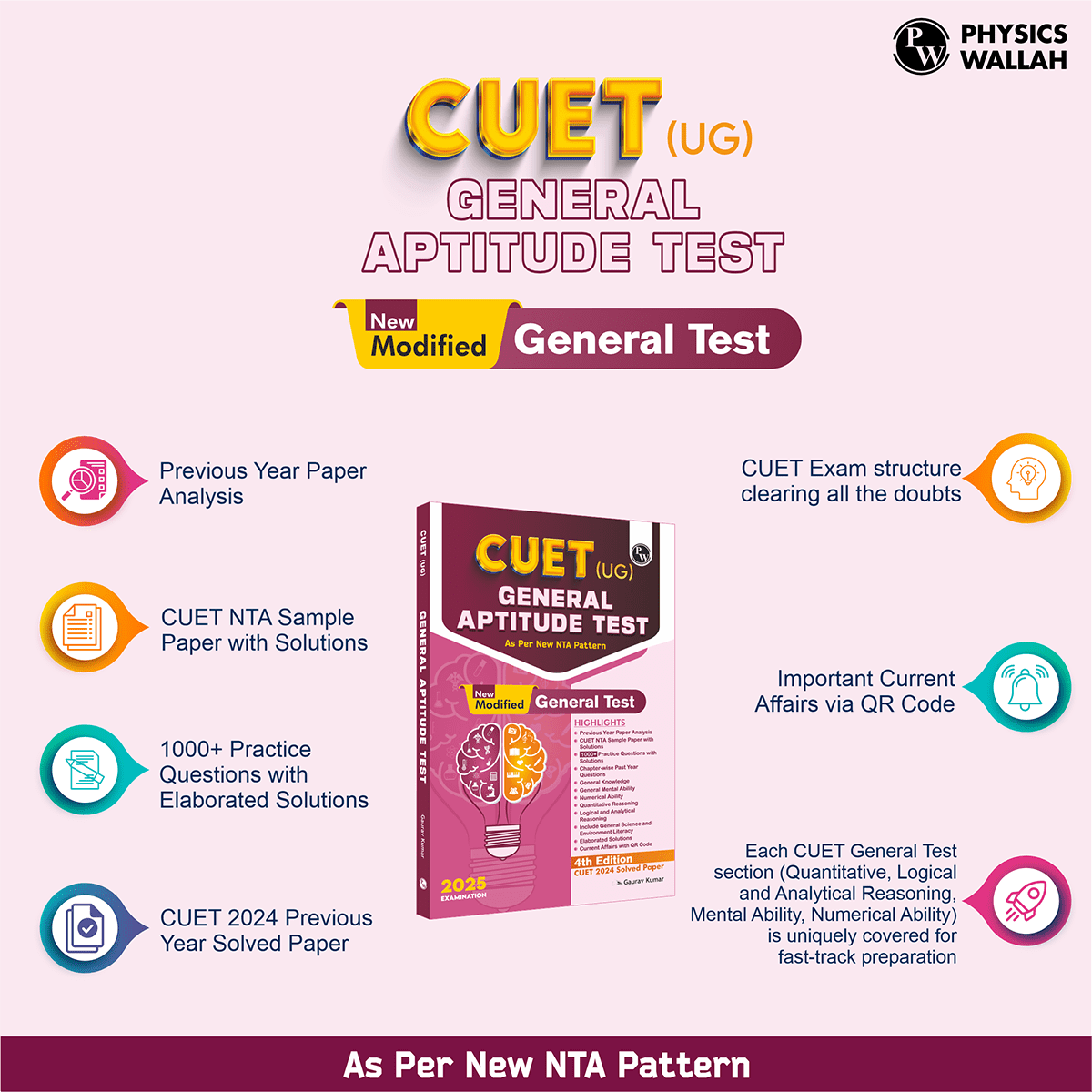 CUET (UG) General Aptitude Test 2025-26 (Modified General Test) Question Bank with Past Year Questions and Mock Tests Chapterwise & Topicwise 4th Edition.