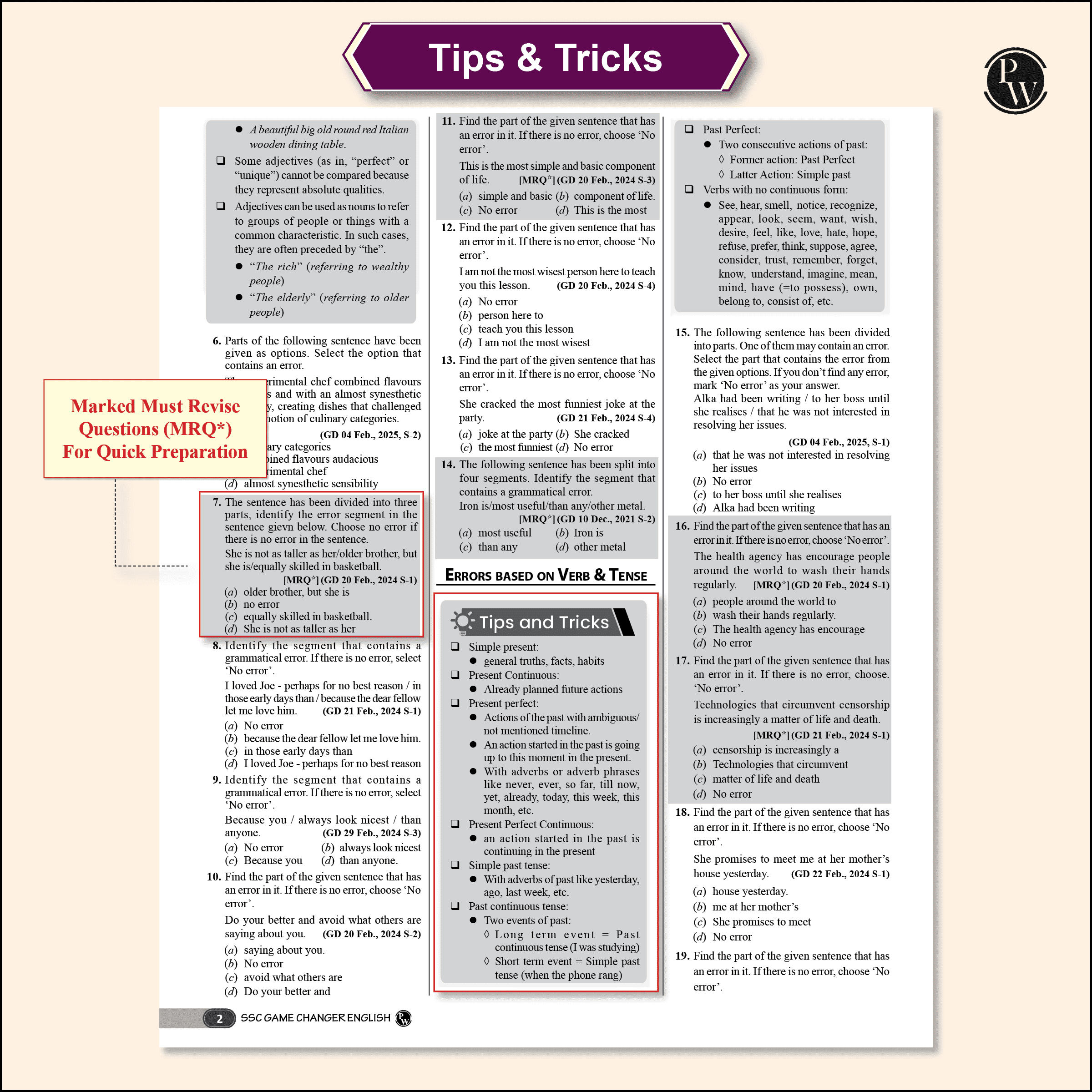 SSC Game Changer English, Maths, General Awareness, Reasoning Hindi Combo Set of 4 Books 29300+ TCS MCQ Till 2025 Chapterwise, Topicwise and Exam-wise Past Questions (PYQs)