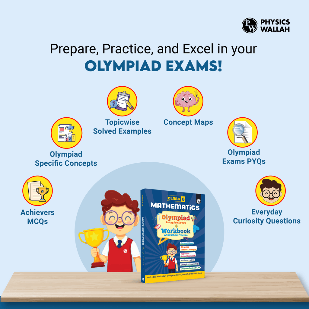 Olympiad Plus Workbook For Class 6 Mathematics Prepguide, Concept Map, PYQs and Worksheets For After School Practice | IMO, iOM, Hindustan Olympiad, NSTSE, SEAMO, ISTSE and Others