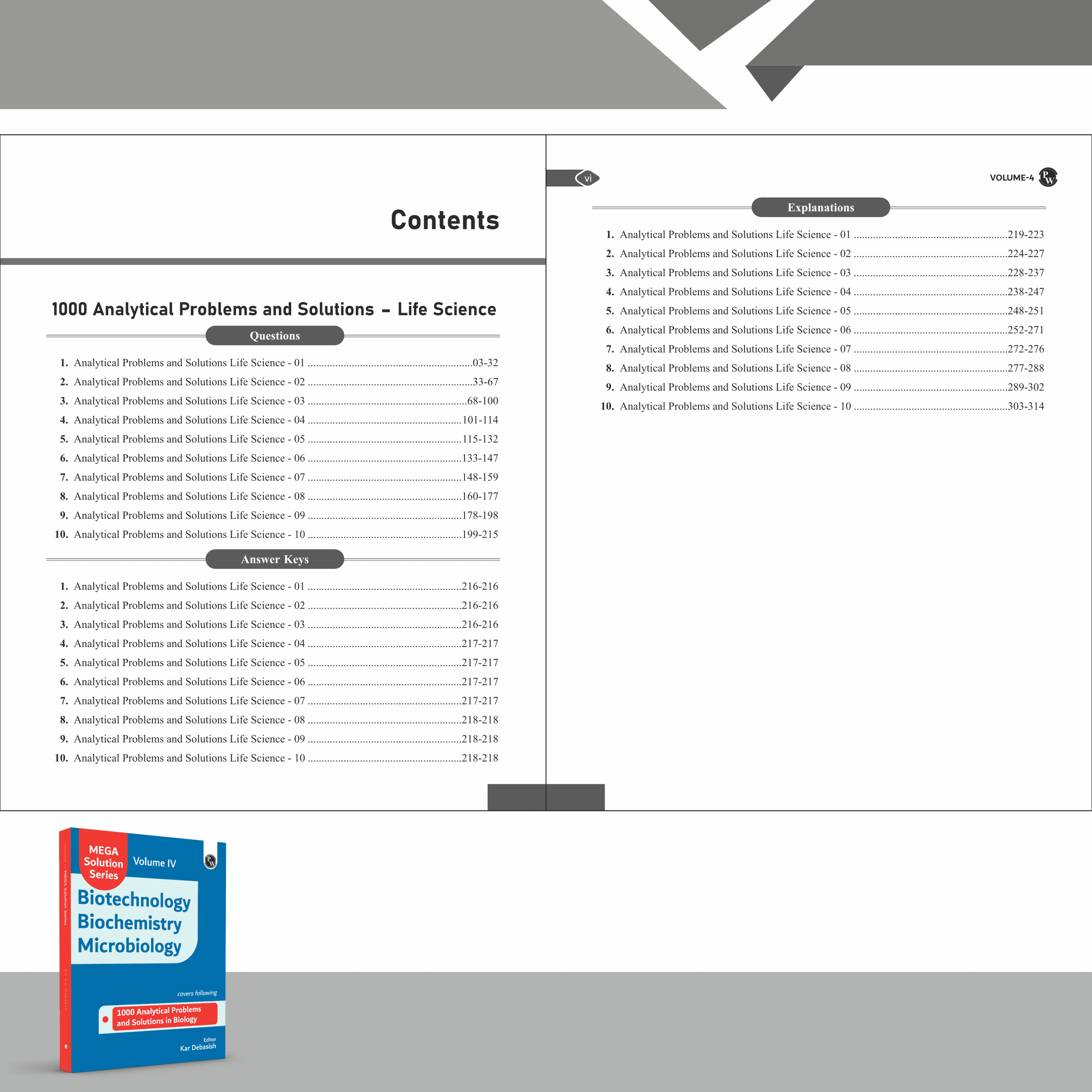 Mega Solution Series Biotechnology Biochemistry Microbiology Volume 4 by Debasish Kar For CSIR - NET and IIT - JAM 2024-2025 Exams