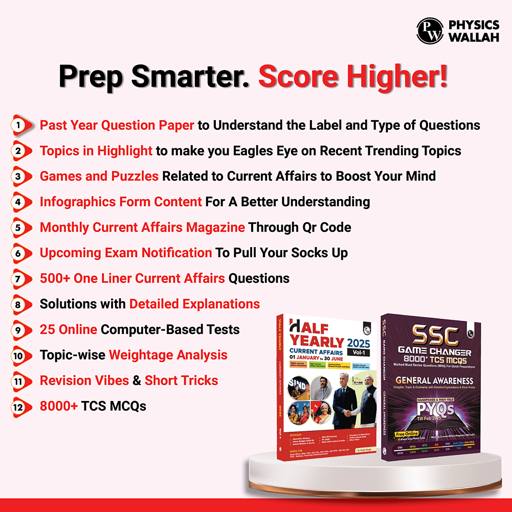 Half Yearly Current Affairs Magazine Vol. 1 January to June 2025 and SSC Game Changer General Awareness PYQ Combo Set of 2 Books | For SSC, Banking, Teaching, Railway