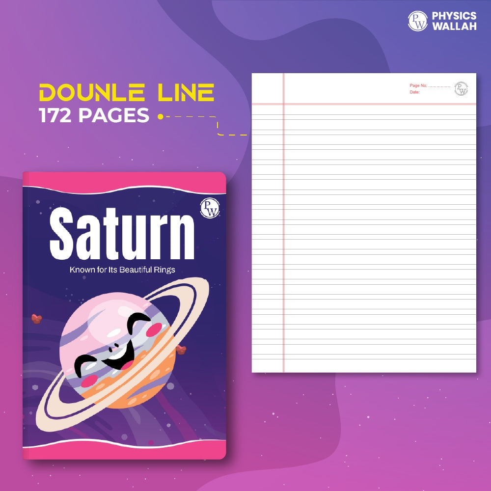 172 Pages Children Notebook | Double Line- Saturn