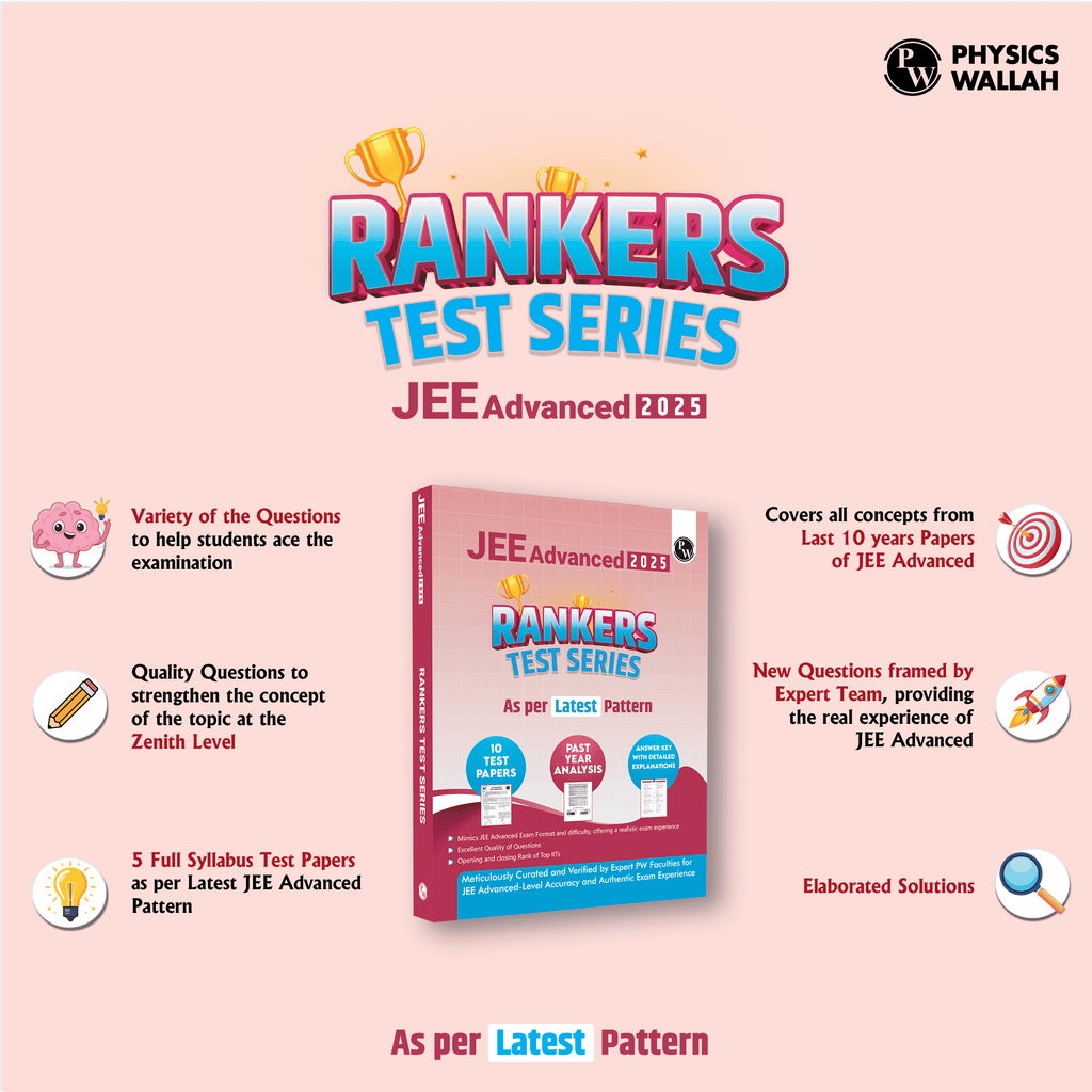 JEE Advanced Rankers Test Series 2025 As Per Latest Exam Pattern | 10 Mock Test (5 Paper I + 5 Paper II) | Elaborated Solutions with College Cutoff and Past year Paper Analysis