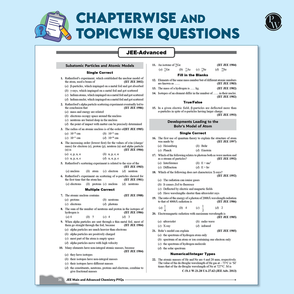 JEE Advanced 48 Years (2025-1978) with JEE Main 143 Sets PYQs (2025-2019) Chemistry | Chapterwise and Topicwise Solved Papers For JEE Main & Advanced 2026 Exams