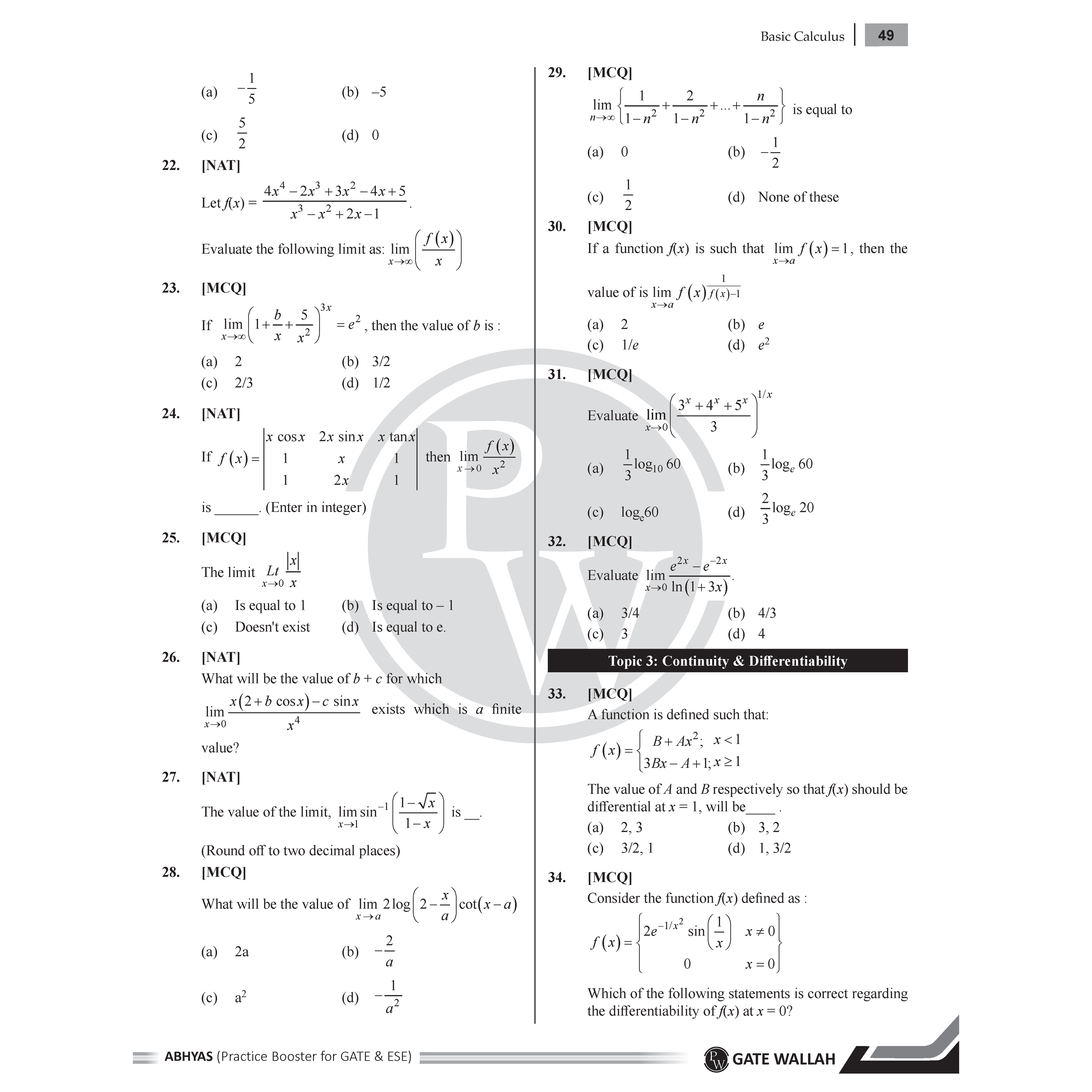 GATE & ESE Abhyas Practice Booster For Engineering Mathematics & General Aptitude | 1200+ Practice Questions
