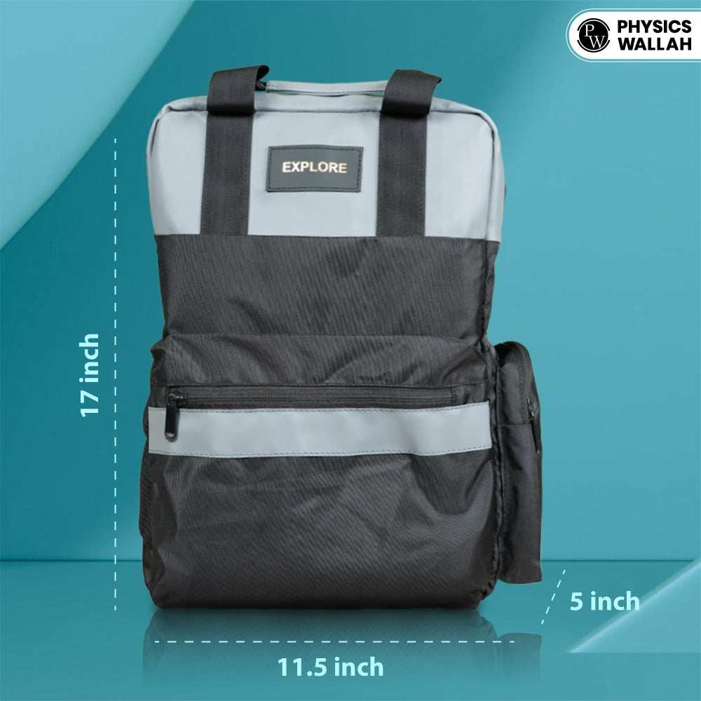 StudentPro Black and Grey Double tone | Eco-Friendly Water Resistant Bag with Rain Proof Zippers | Designed for Coaching, School & College  Backpack