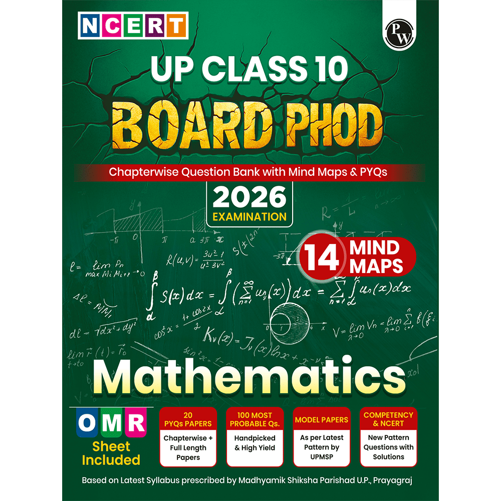 UP Board Phod Class 10 Maths Question Bank Chapterwise with 14 Mind Maps and PYQs For 2026 Board Exam | 100 Most Probable Questions and Model Papers with OMR Sheet