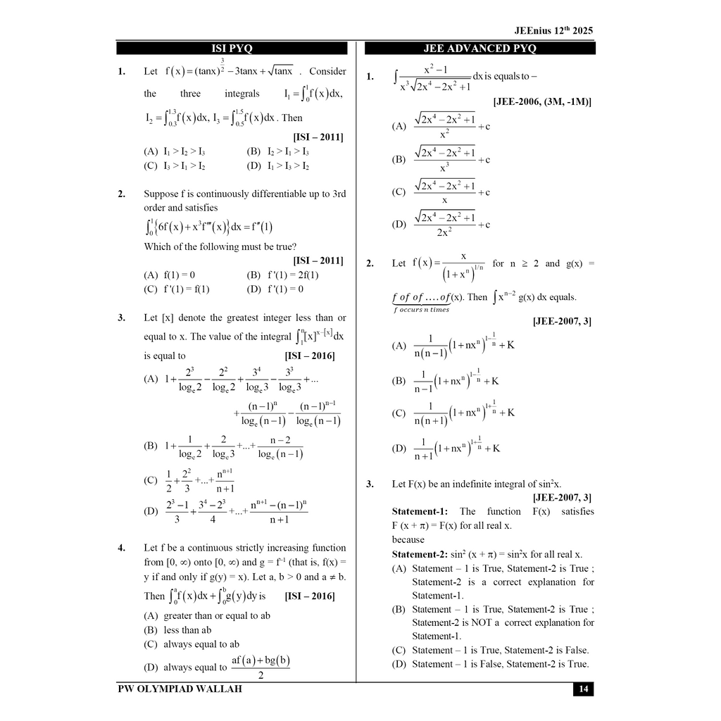 Olympiad Wallah JEEnius Edge 12 Mathematics (Part 2) For JEE, ISI-CMI & Olympiad Maths | Expert Crafted Content | Logical & Analytical Problem Sets