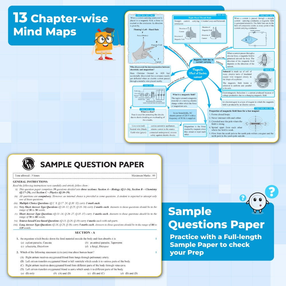 CBSE Class 10 Board Booster Science Question Bank For 2026 Board Exams l 1200+ Questions l Rapid Revision l Topicwise PYQs, Mind Maps, GEM Questions & Most Probable Questions