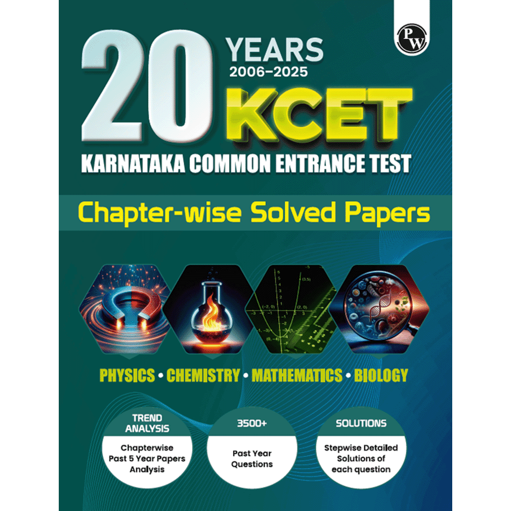 20 Years Karnataka CET Chapterwise Solved Papers (2006 - 2025) | Physics, Chemistry, Mathematics and Biology | KCET PYQ Book For Engineering Exam 2026