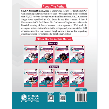 CA Intermediate Group 1 Goods and Services Tax - CA Jasmeet Singh | Covering Theory, Exercise, RTP & MTP and PYQs | Latest Syllabus For May & Sep 2025 Exams | 4th Edition (Colored)