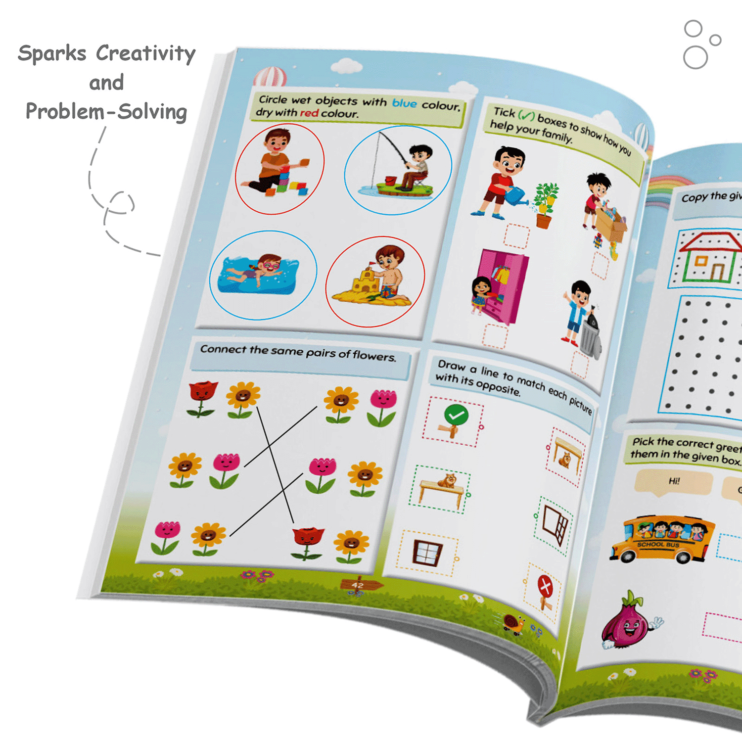 Activity Book with Copy Coloring Book Combo Set of 2 Books For Kids Aged 3+ Years Old | Puzzles, Mind Games, Maze & Challenges Filled Activity Book For Growing Kids & Screen-Free Fun