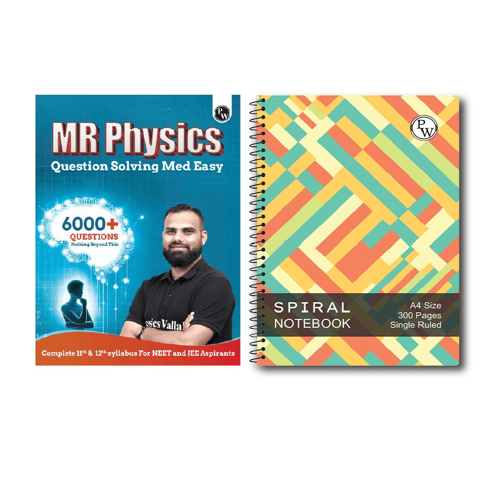 MR Physics Questions Solving Med Easy | Chapterwise and Topicwise 6000+ Practice Questions with Answer Keys | Complete Class 11 & 12 Syllabus For NEET and JEE + 300 page Ruled practice notebook