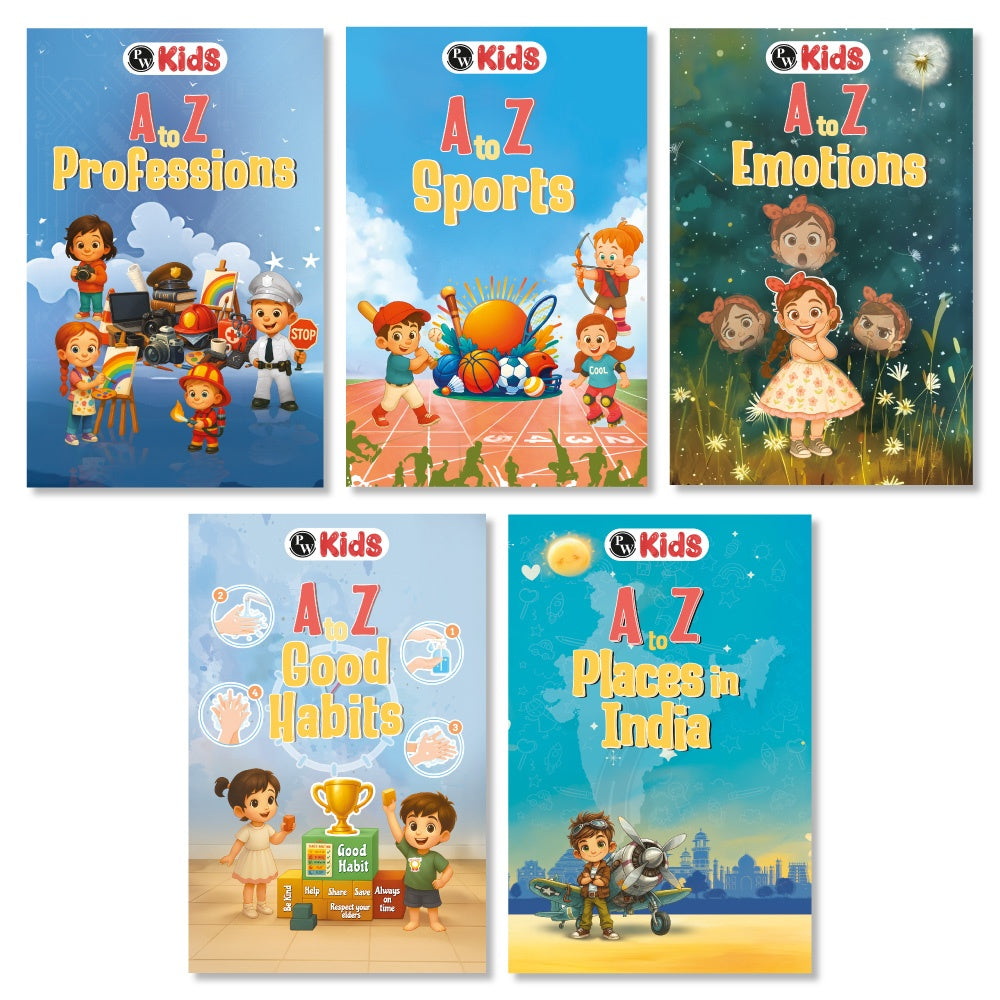 A to Z Kids Reading & Activity Books Combo Set of 5 | Learn Good Habits, Emotions, Places, Professions & Sports | Fun Early Learning Alphabet Series | Pictures with General Knowledge Books