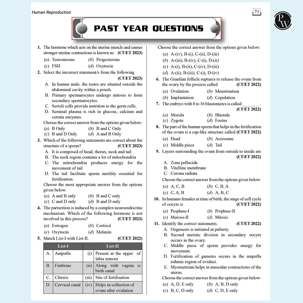CUET (UG) Biology 2025 Chapterwise & Topicwise Question Bank with Past Year Questions (PYQs upto 2024) and Mock Tests l Chapterwise Revision Sheets