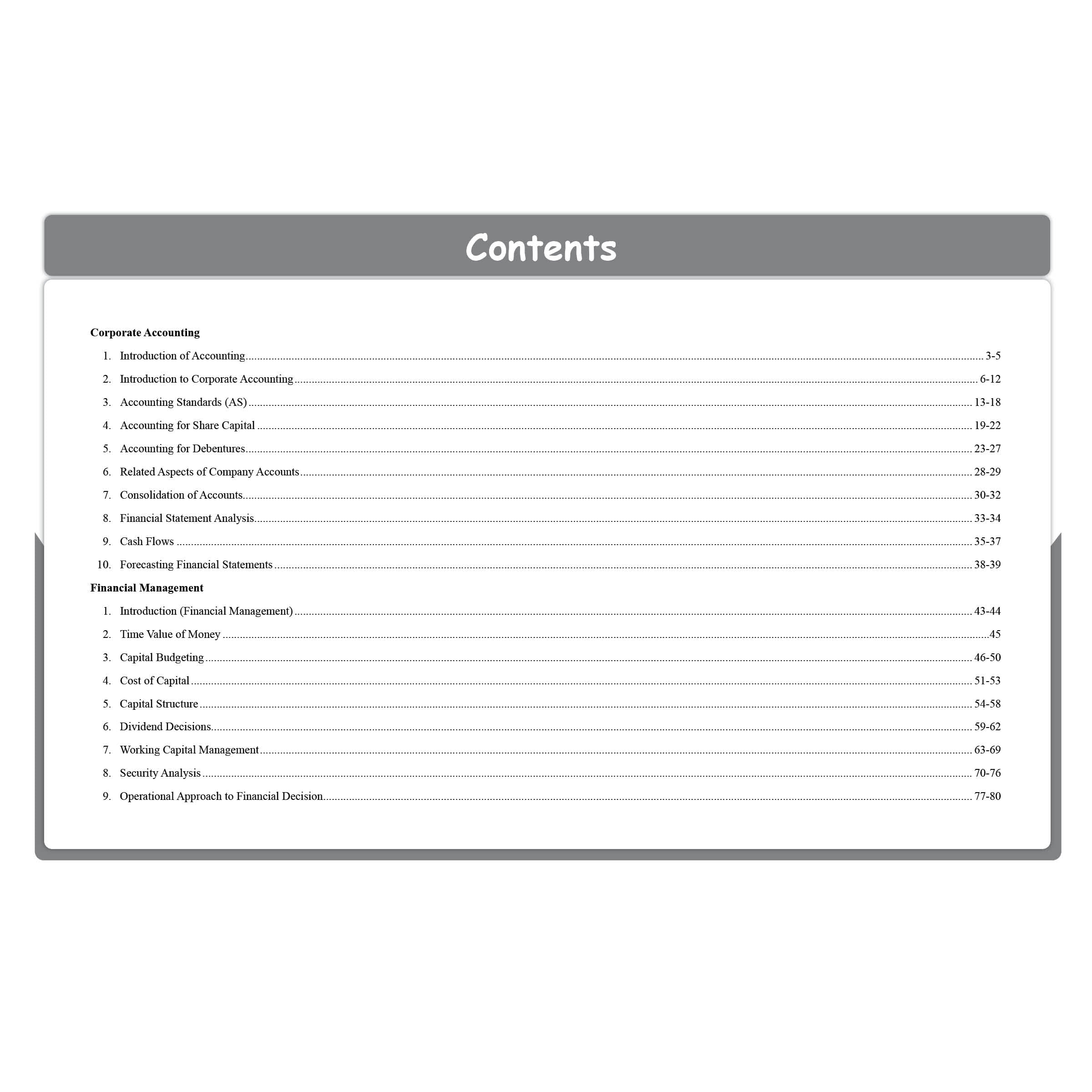 CS Executive Chart Books Quick Revision Guide Corporate Accounting and Financial Management (Module 1)