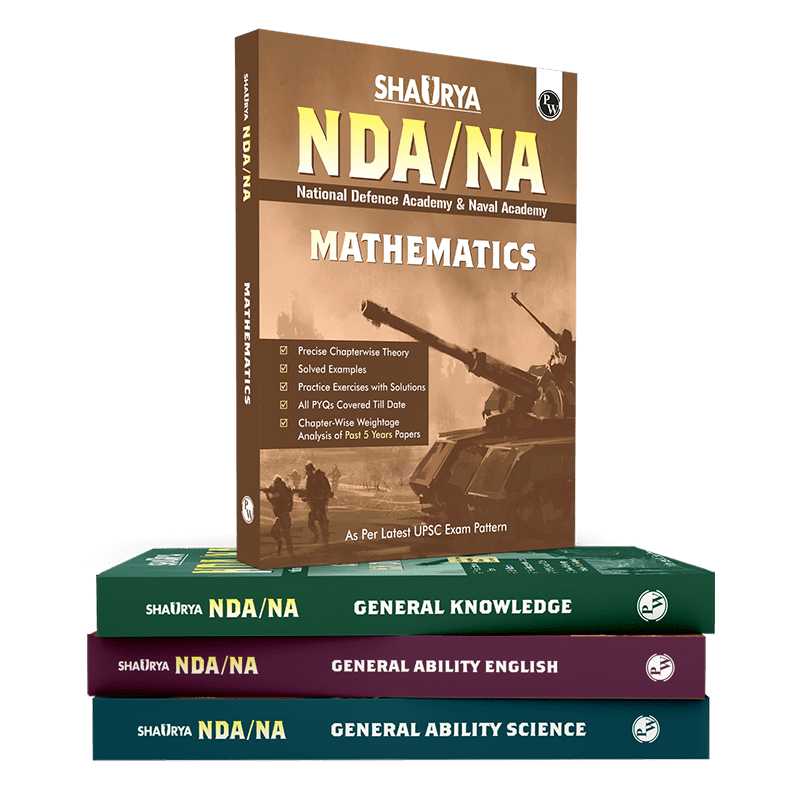 Shaurya NDA/NA General Ability Mathematics, General Ability Science, General Ability English and General Knowledge Combo Set of 4 Books with Latest 2024 Solved Paper For 2024-25 Examination