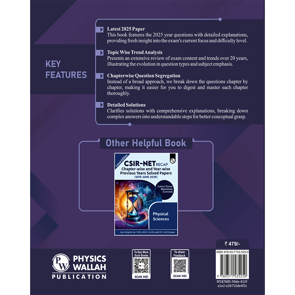 IIT JAM Recap 21 Years Physics PYQ Chapterwise & Yearwise Previous Year Solved Papers (2025-2005) with 5 Mock Tests l Latest Exam Questions Covered