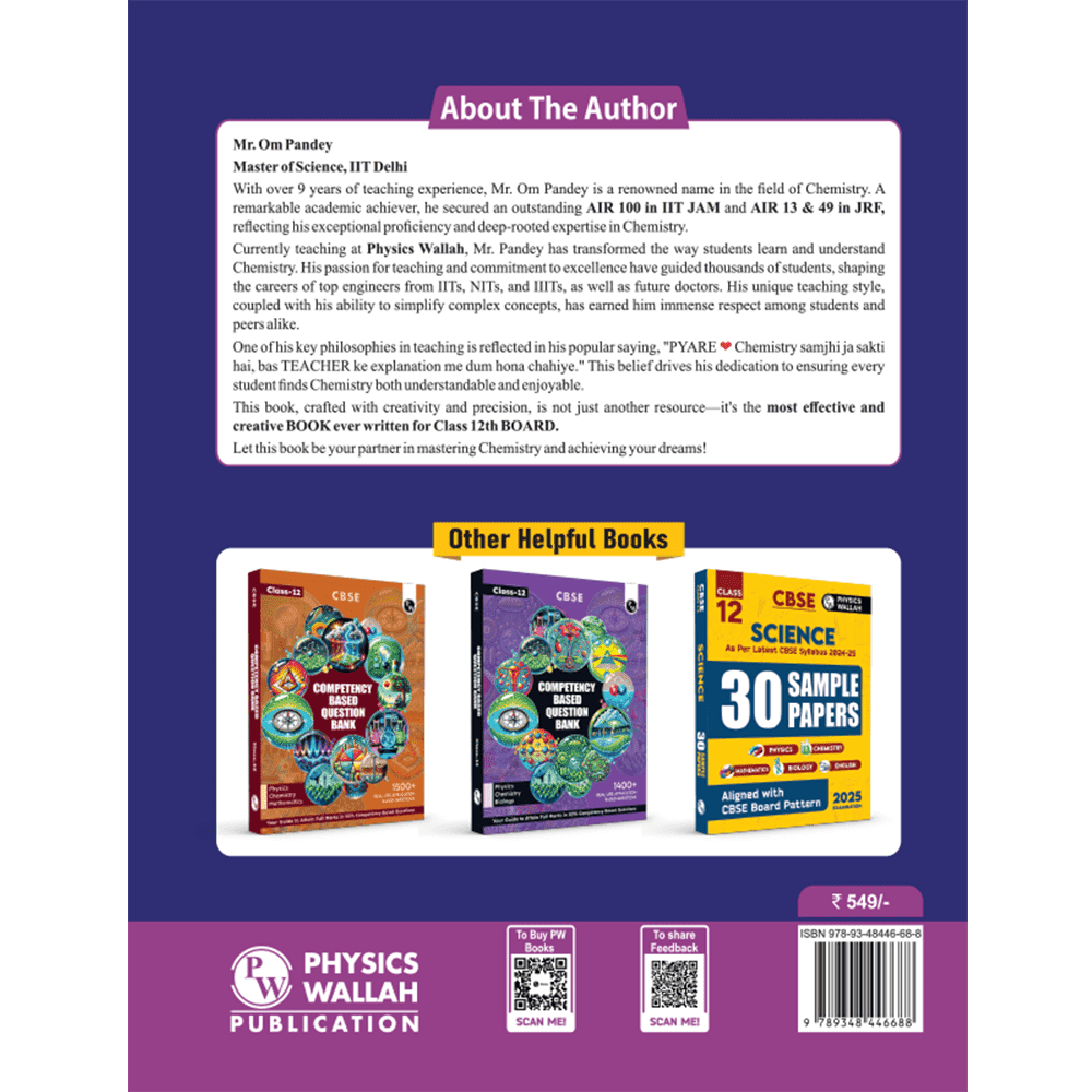 Class 12 Board The Catalyst For Chemistry with Most Relevant Practice Questions Booklet By Om Pandey | Handwritten Notes | Detailed Theory, Competency Based Questions, PYQs for Exam 2025