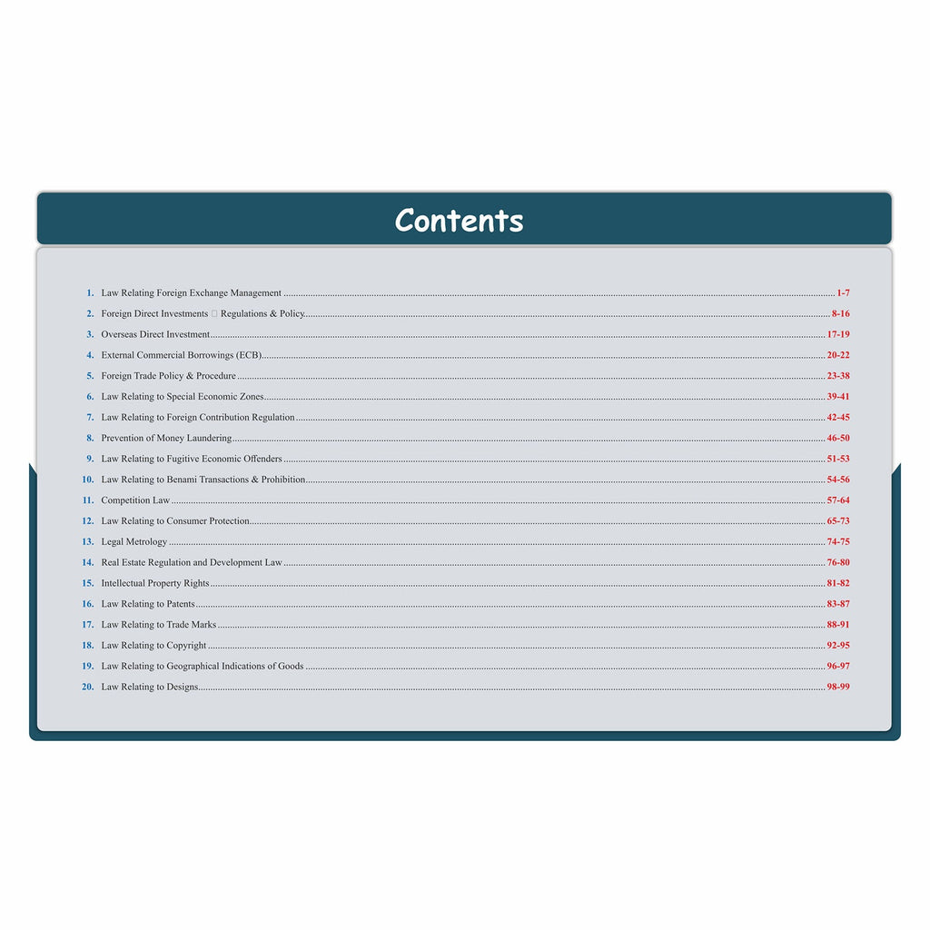 CS Executive Chart Books Quick Revision Guide Economic, Commercial and Intellectual Property Laws (Module 2)