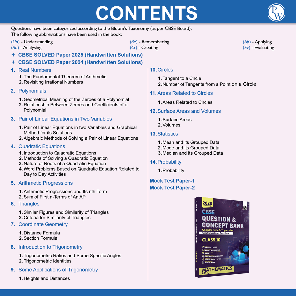 CBSE Question & Concept Bank (QCB) Class 10 Mathematics (Basic) Chapter-wise and Topic-wise Solved Questions For 2026 Exams with Competency Based Question