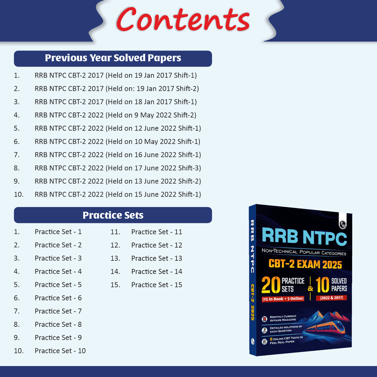 RRB NTPC CBT-2 (Non-Technical Popular Categories) 20 Practice Sets & 10 Solved PapersFor 2025 Exam English