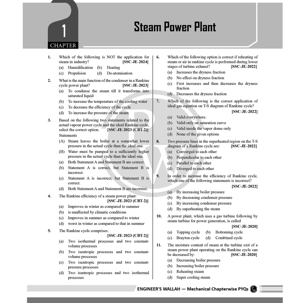 SSC JE Mechanical Engineering Chapterwise 12 Previous Years Solved Papers (2024-2012) | 3300+ Objective Questions with Detailed Text Solutions| 12 Years PYQs