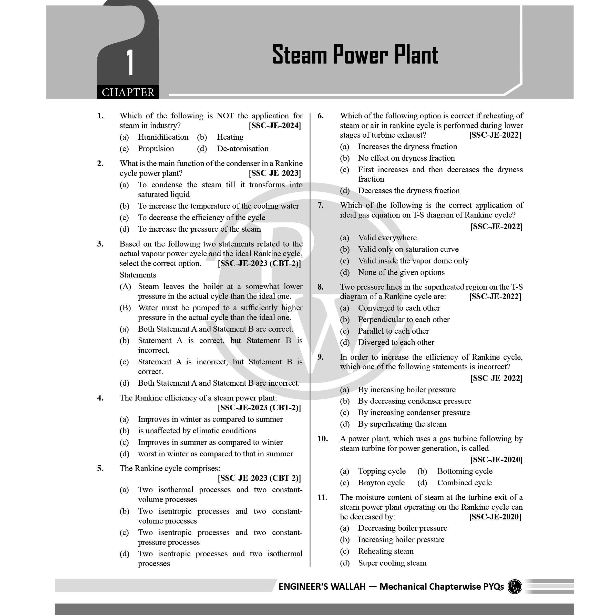 SSC JE Mechanical Engineering Chapterwise 12 Previous Years Solved Papers (2024-2012) | 3300+ Objective Questions with Detailed Text Solutions| 12 Years PYQs