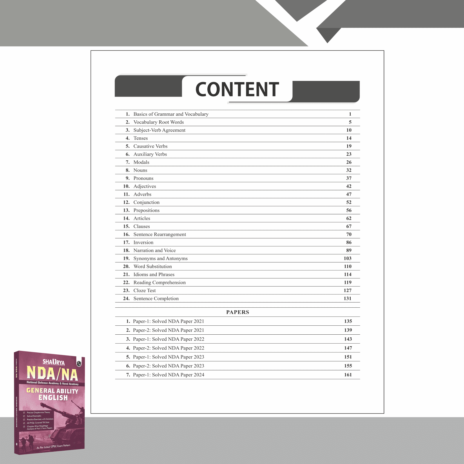 Shaurya NDA/NA General Ability English Book with Latest 2024 Solved Paper | National Defence Academy & Naval Academy Entrance Examination For 2024-25