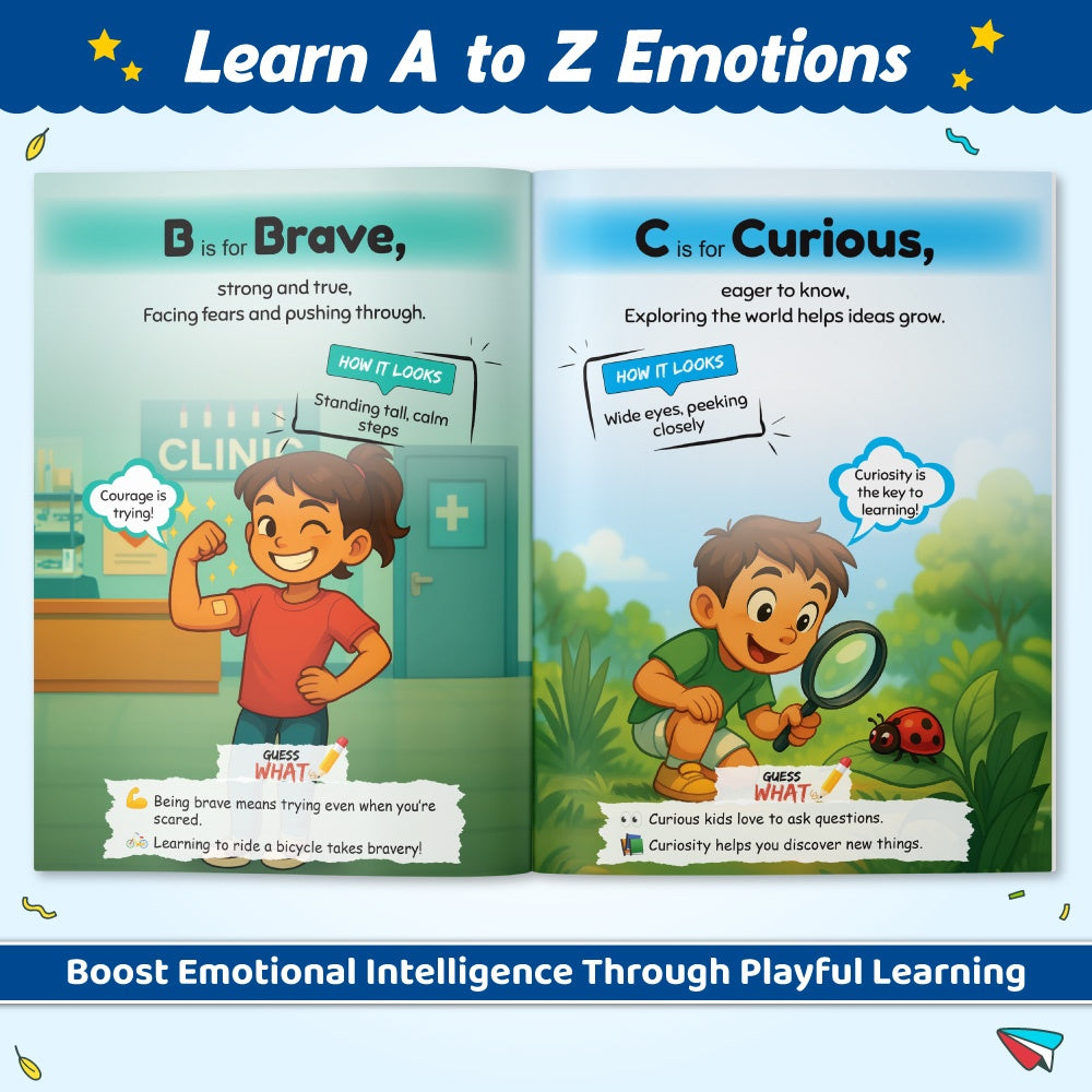 A to Z Kids Reading & Activity Books Combo Set of 5 | Learn Good Habits, Emotions, Places, Professions & Sports | Fun Early Learning Alphabet Series | Pictures with General Knowledge Books