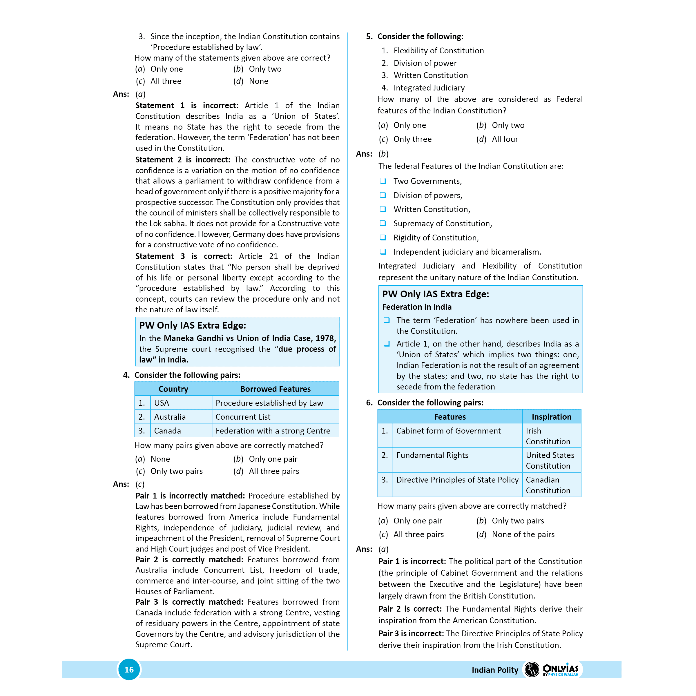 UPSC Prelims Wallah Q & A Bank Indian Polity and Geography Combo Set of 2 Books