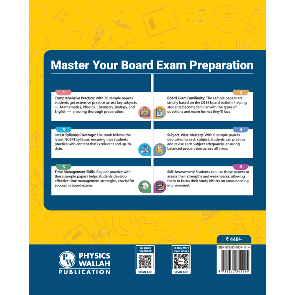 CBSE Class 12 Science Stream Combined 30 Sample Papers For 2024-2025 Board Exams l Physics, Chemistry, Mathematics, Biology, English Core