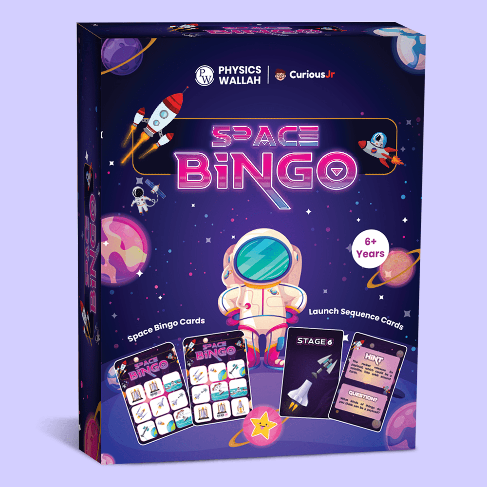 Curious Jr. SPACE BINGO Kit for Kids Ages 6, 7, 8, 9, 10, 11, 12, 13, 14 Years with Launch Sequence Cards - Fun Learning toy for children (Multicolor)