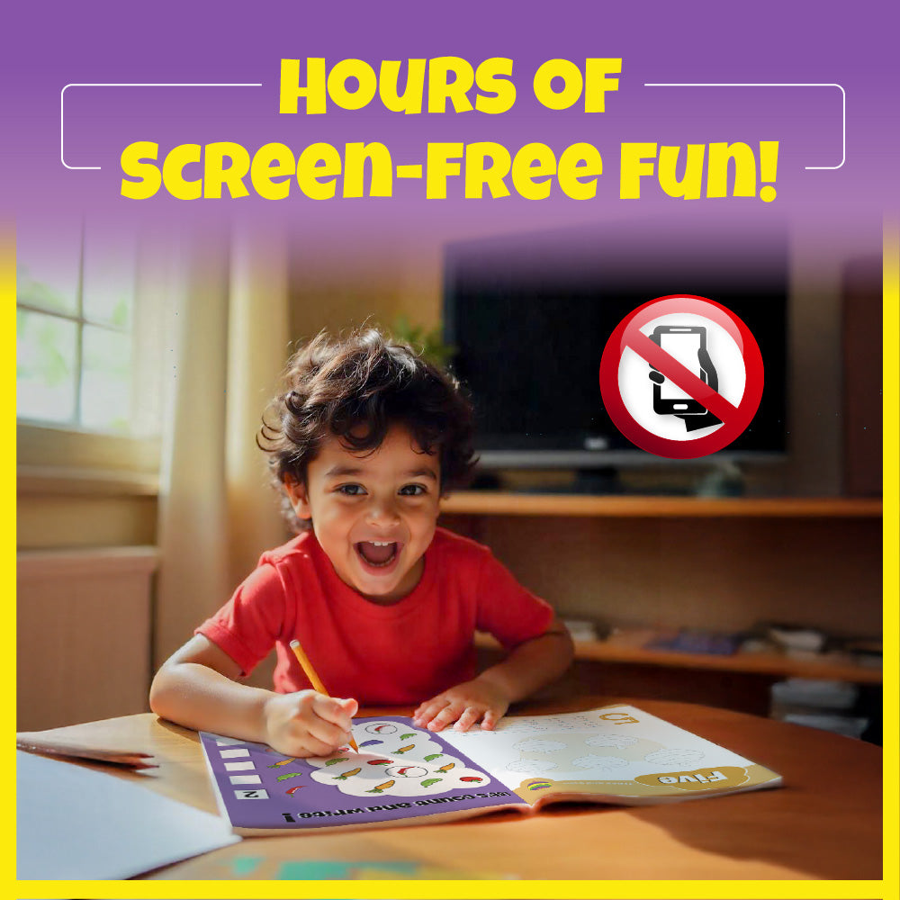 Kids Writing Time Pencil Control and Patterns Set of 4 Books l Capital Letters, Small Letters, Numbers, Patterns and Shapes Children Ages 1, 2, 3, 4, 5 Years