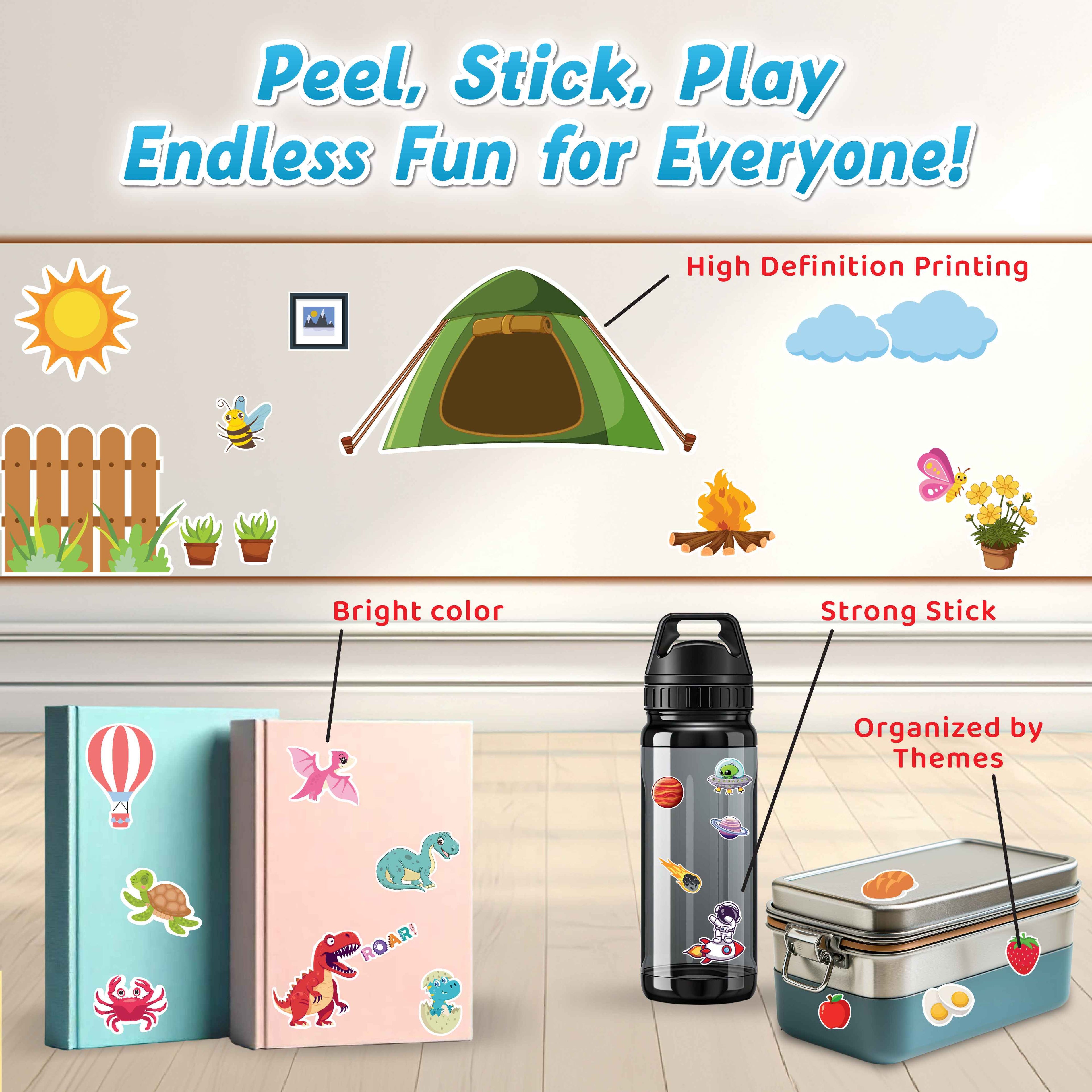 500+ Stickers Activity Book for Kids 2+ | Match & Learn with Fun Themes