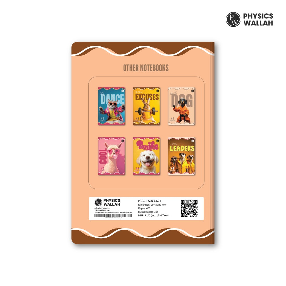 400 Pages A4 Notebook | Sinacgle line | Ruled Notebook for School, College & Office Use | Smooth Paper | Durable Cover