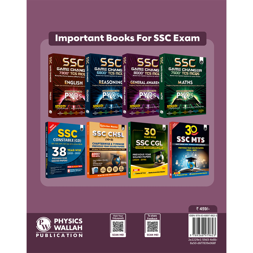 Selection Mantra For SSC Constable GD Exam 2026 Chapterwise and Typewise PYQs Till 2025 l GK, Reasoning, English and Elementary Maths) with 15 Practice Sets | Revision Vibes