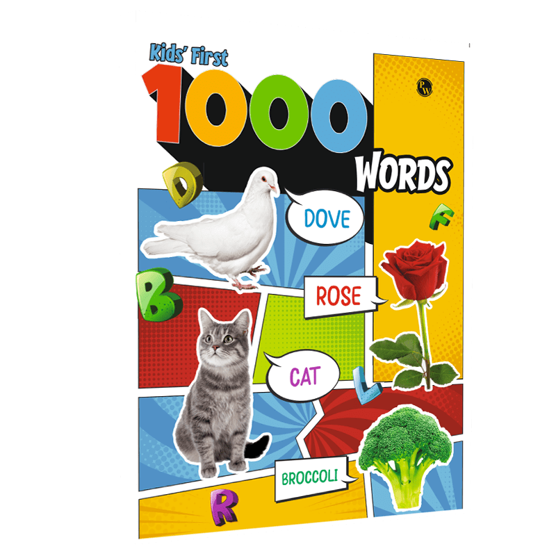 Kids First 1000 Words Book l 50 Topics with Engaging Picture Book for Early Learners and  Children Ages 1, 2, 3, 4, 5, 6 Years