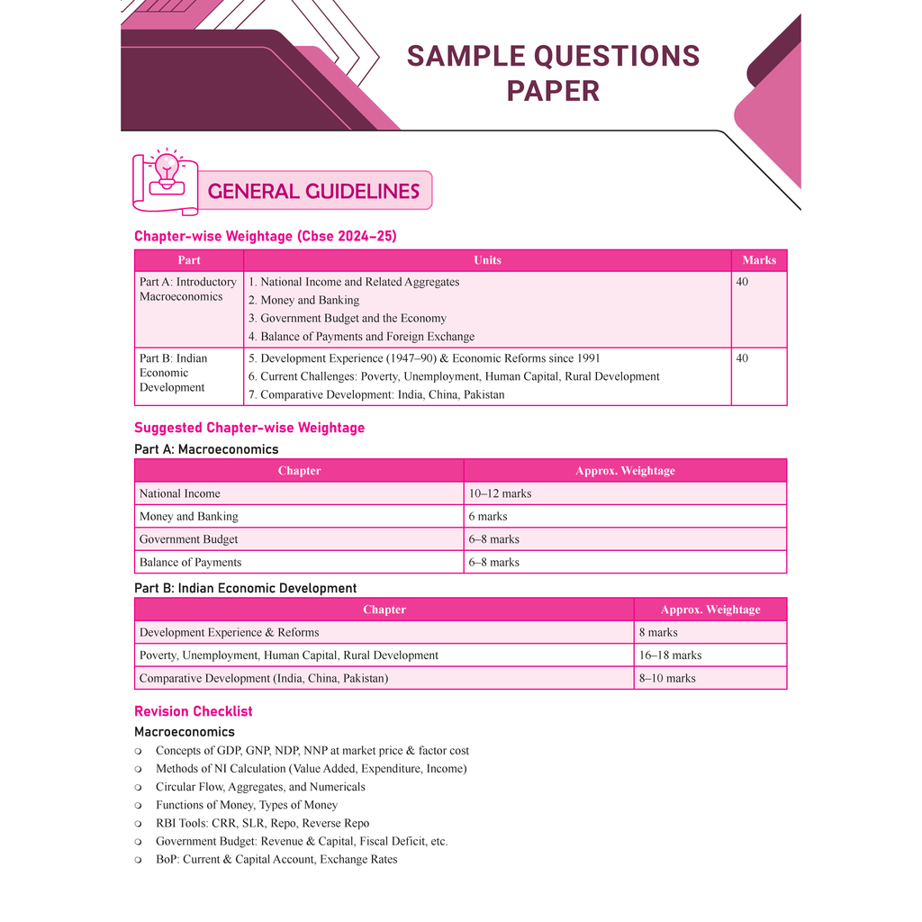 CBSE Question & Concept Bank (QCB) Class 12 Accountancy, Business Studies, Macroeconomics & Indian Economic Development Combo of 4 Books Chapter-wise and Topic-wise Solved Questions