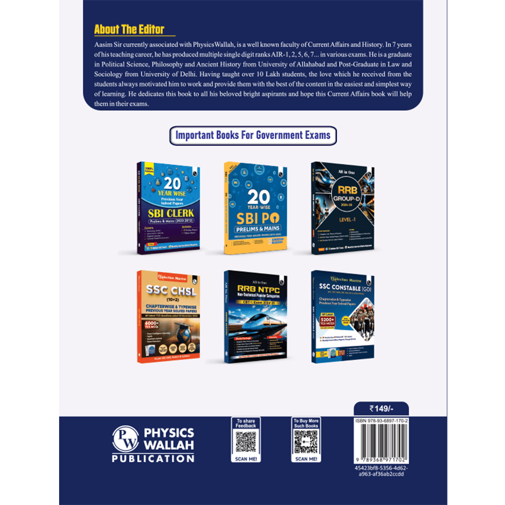 Half Yearly Current Affairs Magazine Vol 2 July to December 2024 English Edition By Mohammed Aasim Sir | For SSC, Banking, Teaching, Railway, Defence and Other Competitive Exams