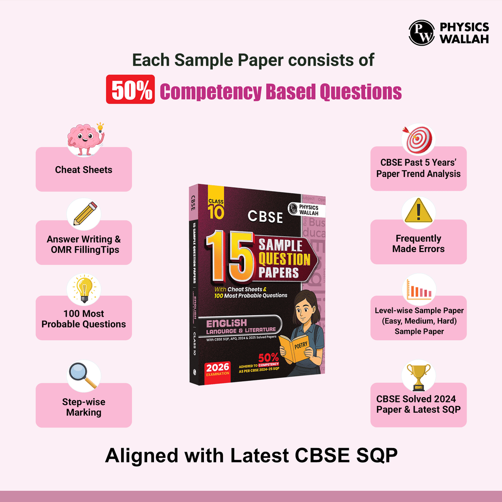 15 CBSE Sample Paper Class 10 English For 2026 Board Exam with 50 Percent Competency Based Questions 100 Most Probable Questions