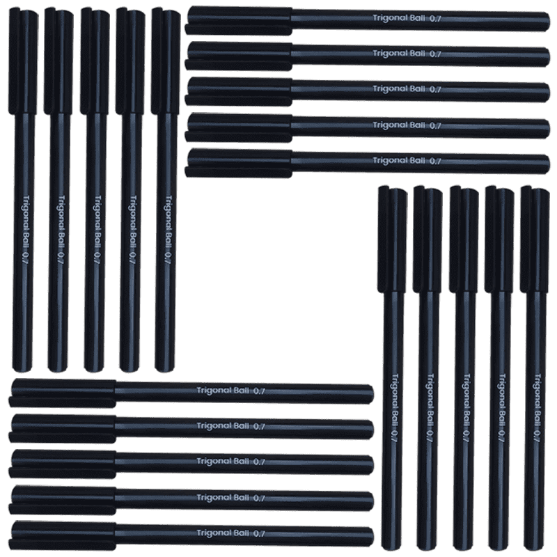 Trigonal Ball Pen Pack of 20 (Black Body)