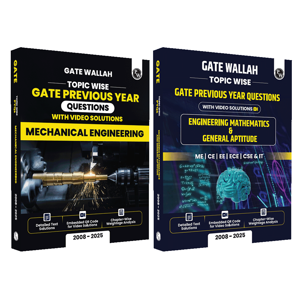 GATEWALLAH Mechanical Engineering and Engineering Mathematics & General Aptitude Combo Set of 2 Books Topicwise Previous Years Solved Questions with Video Solutions For 2026 Exams