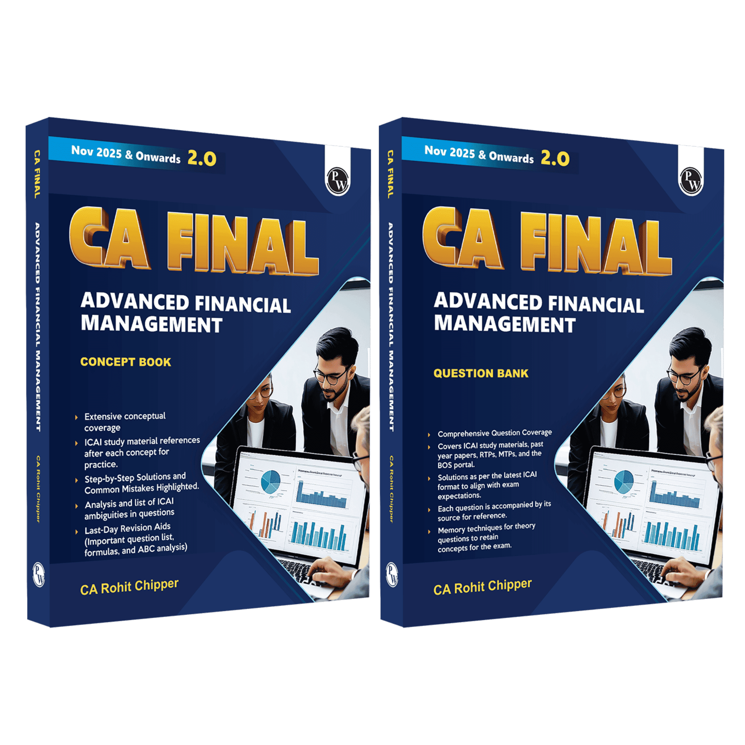 CA Final Advanced Financial Management - Concept Book and Question Bank By CA Rohit Chipper Combo Set of 2 Books| Applicable For November 2025 & Onwards