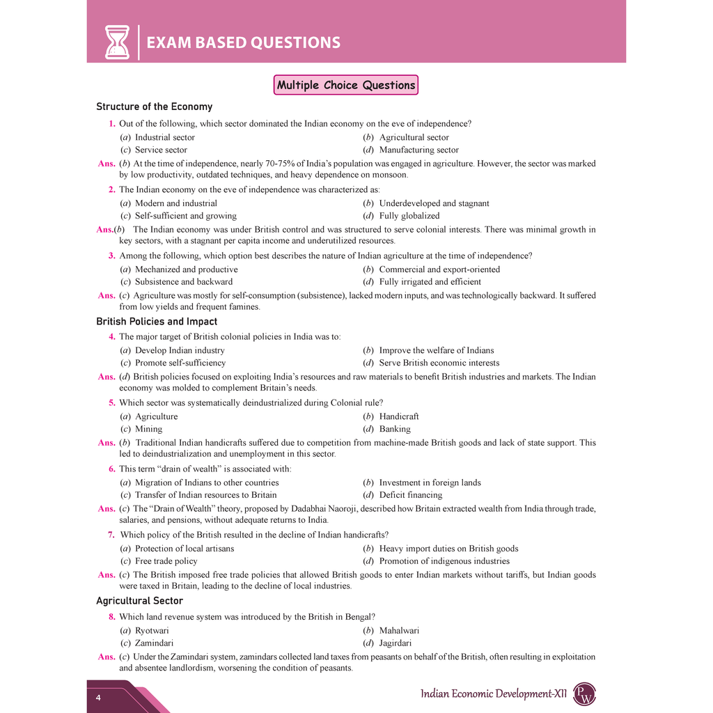 CBSE Question & Concept Bank (QCB) Class 12 Indian Economic Development Chapter-wise and Topic-wise Solved Questions For 2026 Exams with Competency Based Question