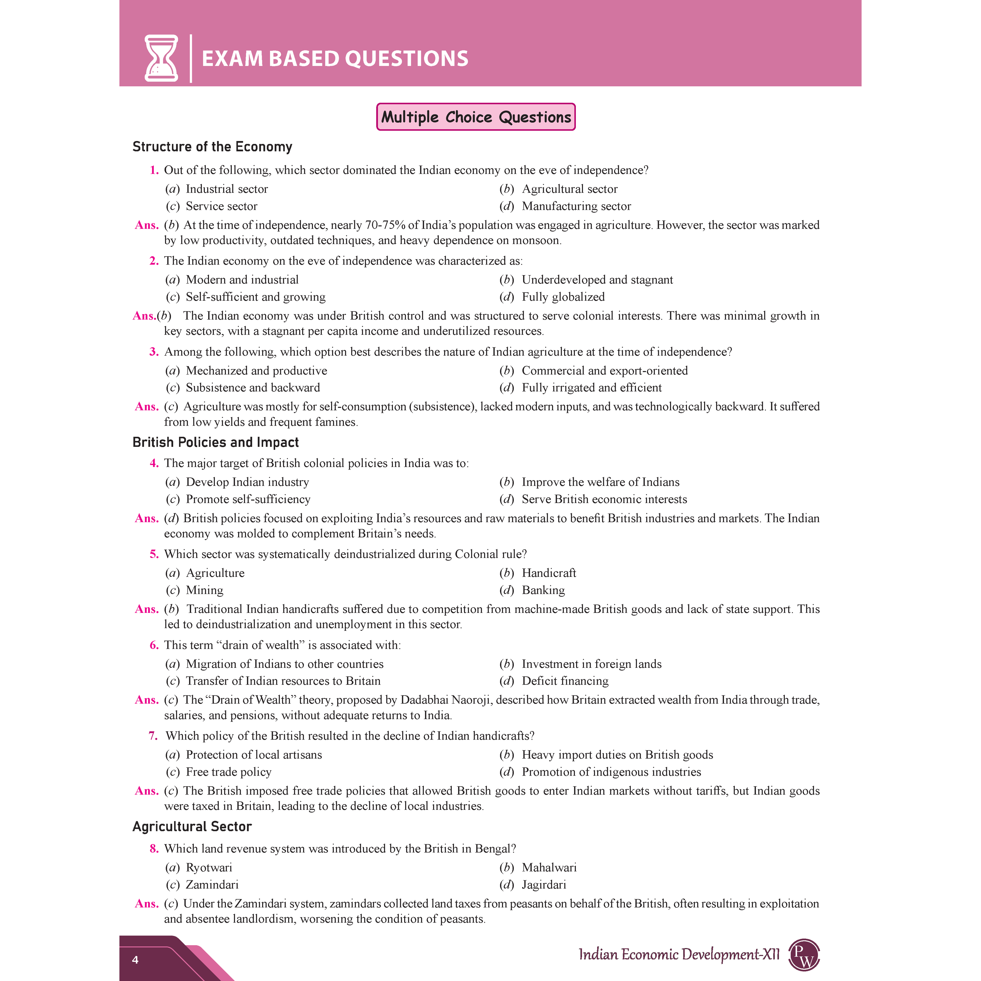 CBSE Question & Concept Bank (QCB) Class 12 Indian Economic Development Chapter-wise and Topic-wise Solved Questions For 2026 Exams with Competency Based Question